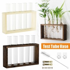 Tabletop Hanging Glass Vase Planter Propagation Station Modern 5Test Tube Flower