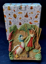 BOXED THE WORLD OF BEATRIX POTTER JEMIMA PUDDLE-DUCK AND FOXY GENTLEMEN PLAQUE