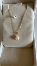18K Gold Freshwater Pearl Pendant Necklace, Teardrop Pearl Necklace - 20 Inches