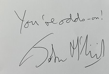 Hand signed white card of JOHN MCCRIRICK, HORSE RACING  autograph