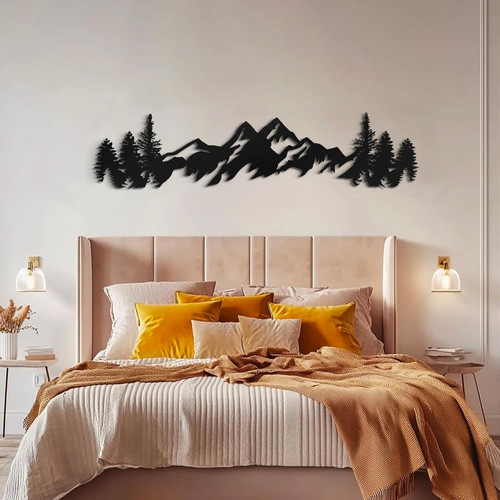 Metal mountain wall art - mountain, large