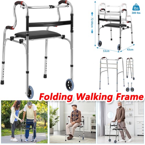 Folding walking frame with - folding,