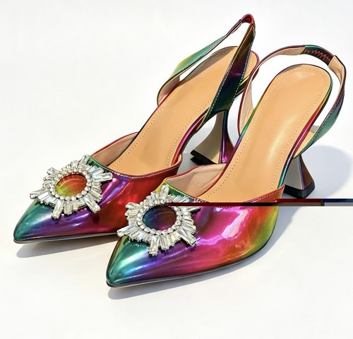 Multicolor rainbow slingbacks - multicolor,