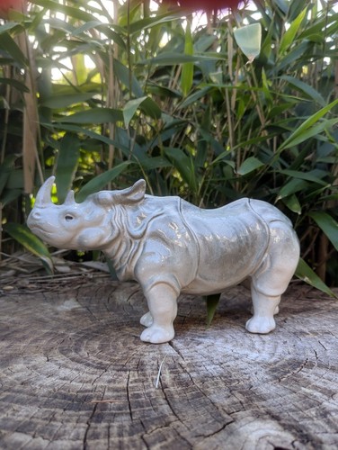 Vintage porcelain rhinoceros - porcelain,