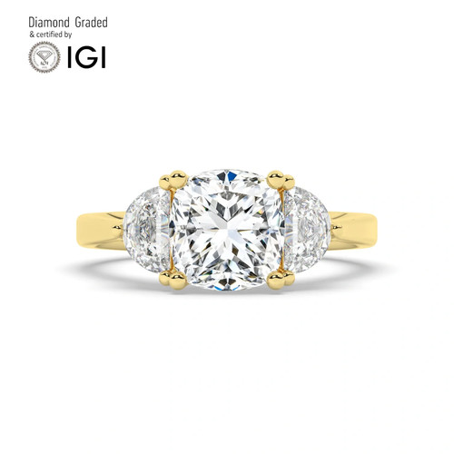 Cushion diamond trilogy - cushion, ring