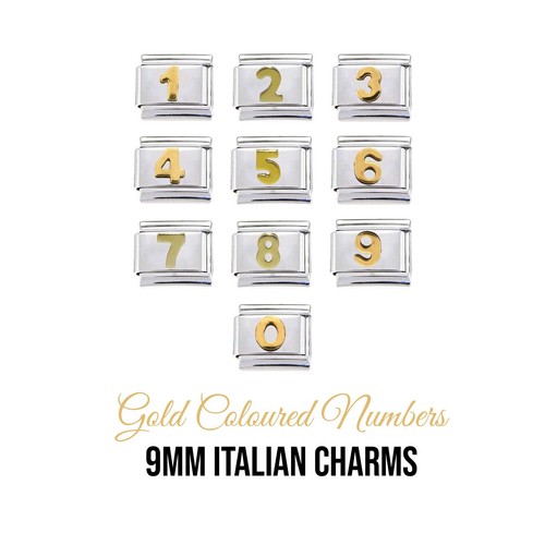 Gold coloured number 9mm
