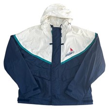 Musto Sailing Jacket Outdoor Winter Rain Water Pockets Hooded Blue Mens Large