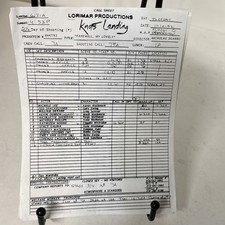 Knots Landing Mini Call Sheet