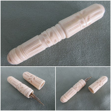 Antique needle case turned - antique,