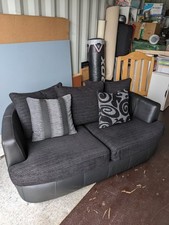 DFS Black Leather/Fabric Two