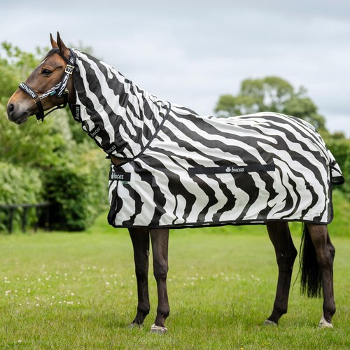 Zebra print horse fly rug - zebra,