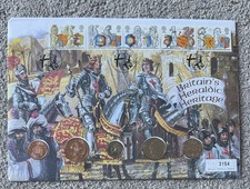 1998 Britain’s Heraldic Heritage Coin Cover.  5 Coins & 5 Stamps In Numbered FDC