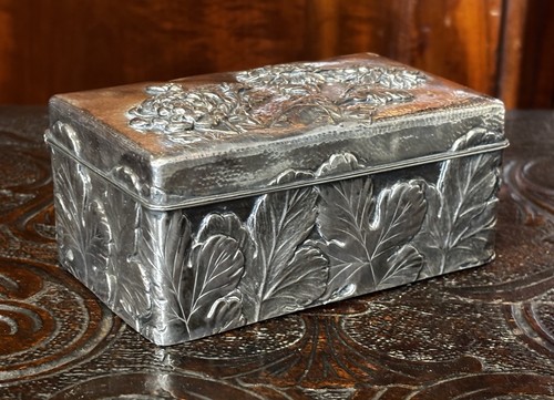 Japanese meiji silver box - japanese,