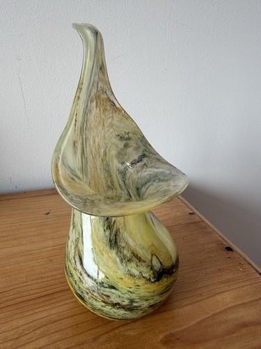 Vintage green swirl handblown - vintage,