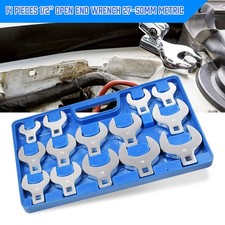 14PC 1/2" DRIVE JUMBO CROWS FOOT FEET WRENCH METRIC OPEN ENDED SPANNER 27-50 MM