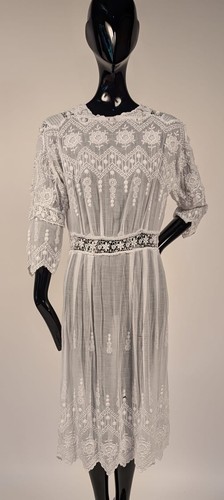 Edwardian white tea dress - dress, w