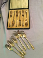 Vintage cake forks boxed - x,
