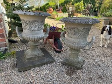 Pair of Large Stone Campana