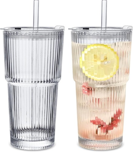 2pack 550ml stripe glass - stripe,