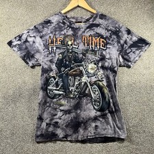 Wild Biker Tshirt Double Sided Prints Gothic Skulls Hell Time womens large
