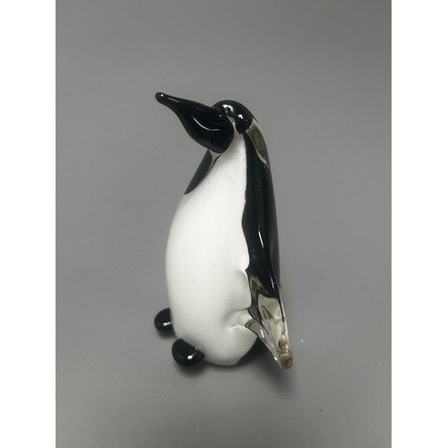 Stylised art glass penguin - art,