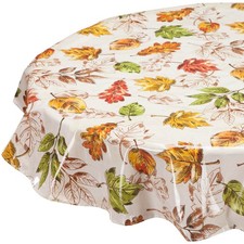 Pressed Leaves Oilcloth Table