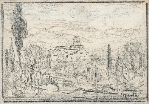 Antique small pencil drawing - small,