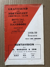 GRAVESEND AND NORTHFLEET OFFICIAL SOUVENIR HANDBOOK 1958-1959