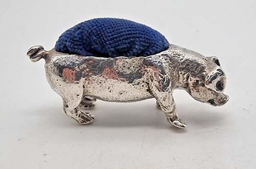 Unusual sterling silver pig - unusual,