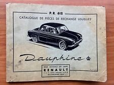 Renault Dauphine ORIGINAL FACTORY Manual PARTS  Brochure Repair PR 612
