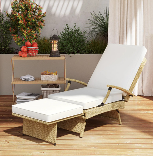 Rattan sun lounger patio - rattan,