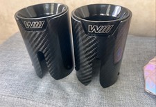 2x Carbon Fibre M Performance Style Twin Exhaust Tips Tailpipes for BMW 