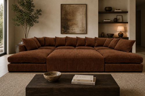 Corner sofa shape jumbo cord - u,