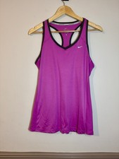 Nike Women's Dri-FIT Miler Racerback Tank Top  Pink, Size L UK 14 Running/Gym