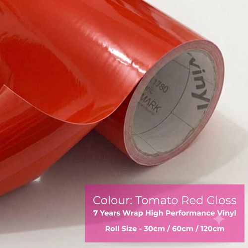 Tomato red gloss vinyl - tomato, sticky