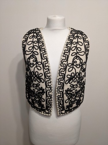 Zara embroidered black - embroidered, ivory