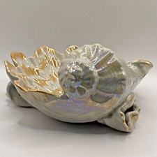 VTG Soviet Porcelain Nautilus Vase Candy Bowl Shell Bereznovsky Porcelain 1970s