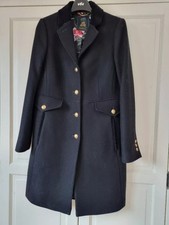 Joules Windsor Black Wool Hacking Coat Womens UK 12 new without tags velvet