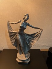 Antique Art Deco 1930’s G. LEONARDI Large Chalk / Plaster Lady Figure No 244