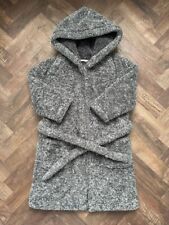 M&S Kids Grey Mix Fleece Hooded Dressing Gown, Age 6 (Ex cond. worn once twice)