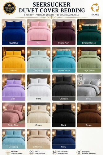 Seersucker duvet cover set - duvet,