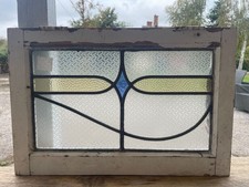 Lovely Art Deco Stained Glass Window: Royal Diamond Blue 1/3 ODS8