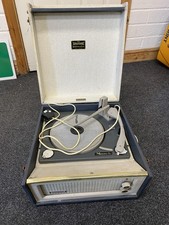 DANSETTE BERMUDA BLUE AND WHITE 1960s PORTABLE COLLECTORS RECORD PLAYER