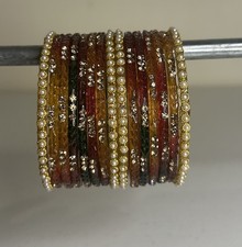 Indian Women Size 2.6 Glass Bangles In Multicoloured Set
