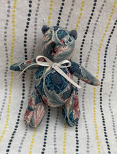 RARE Vintage Liberty London Small Teddy Bear | Floral Patterned Apposable Limbs