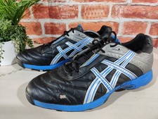 ASICS BLACK BLUE HOCKEY SHOES UK 14 US 15 GEL-LETHAL GRIP II LACE UP TRAINERS