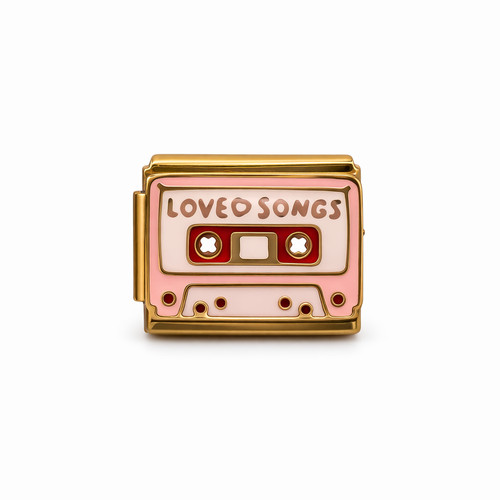 Italian charm link - italian, pink