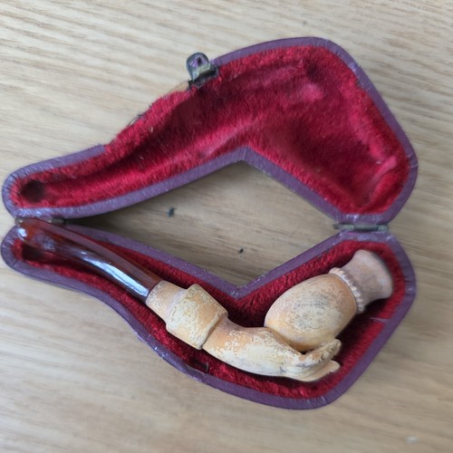 Antique cased meerschaum pipe - cased,