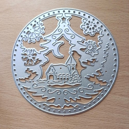 Christmas tree circle die 10cm - circle,