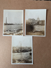 3 OLD PHOTO BUILDING ARCHITECTURE BOAT RIVER THAMES LONDON 1910S PS 265